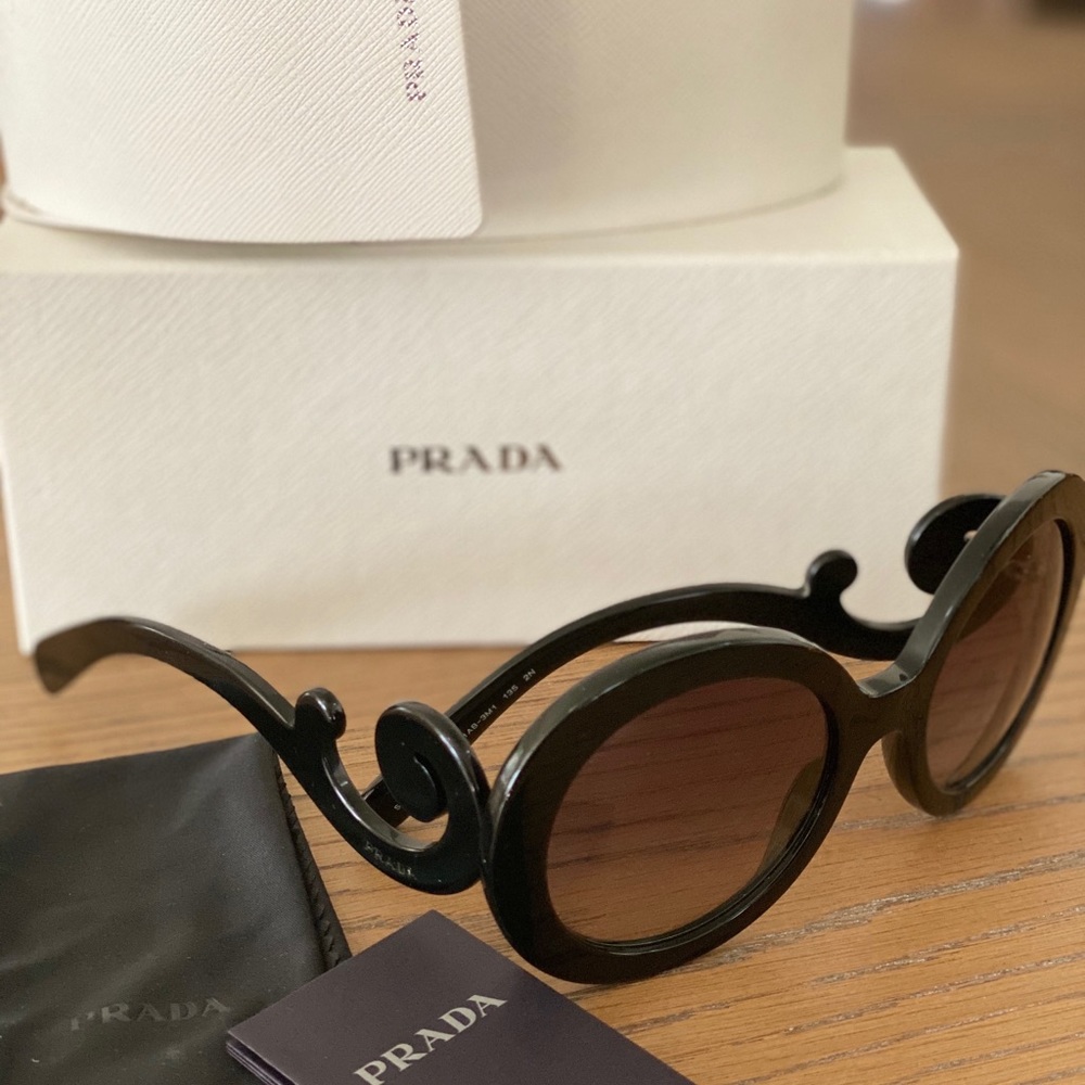 Prada round black sunglasses